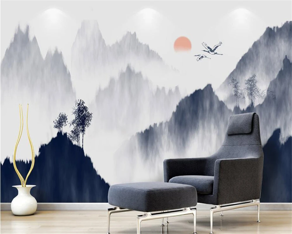 

beibehang Custom Wallpaper Home Decorative Mural Hand Painted Ink Landscape TV Wall Background Wall mural photo 3d wallpaper