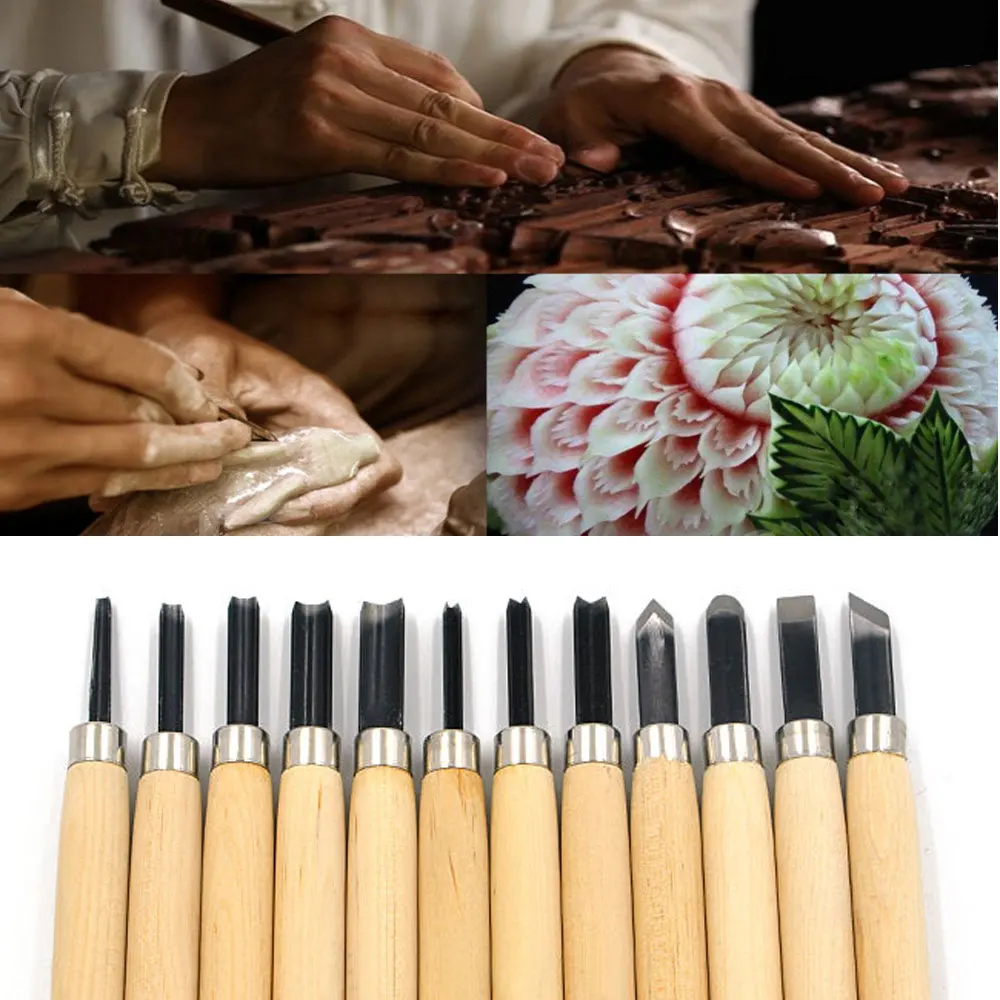12pcs/set Professional Wood Carving Chisel Tool Set/ Woodworking Carving Tools /Woodcut Cutter Set