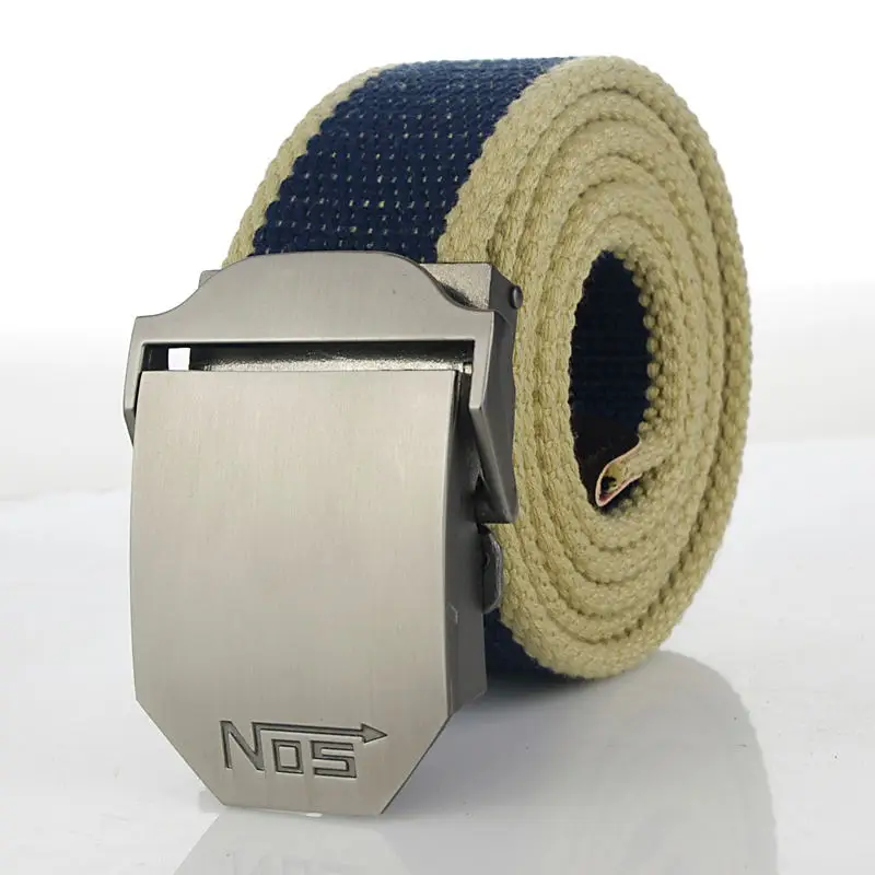 BOKADIAO Mannen & Vrouwen Militaire Canvas riem luxe Metalen gesp jeans riem Wit Leger tactische riemen voor vrouwen tailleband riem mannelijk