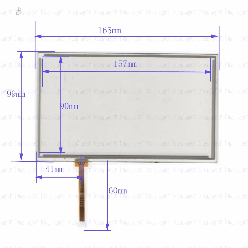 

ZhiYuSun 165mm*99mm KDT-4458 7inch 4-wire resistive touch panel for Car DVD, 165*99 GPS Navigator screen glass