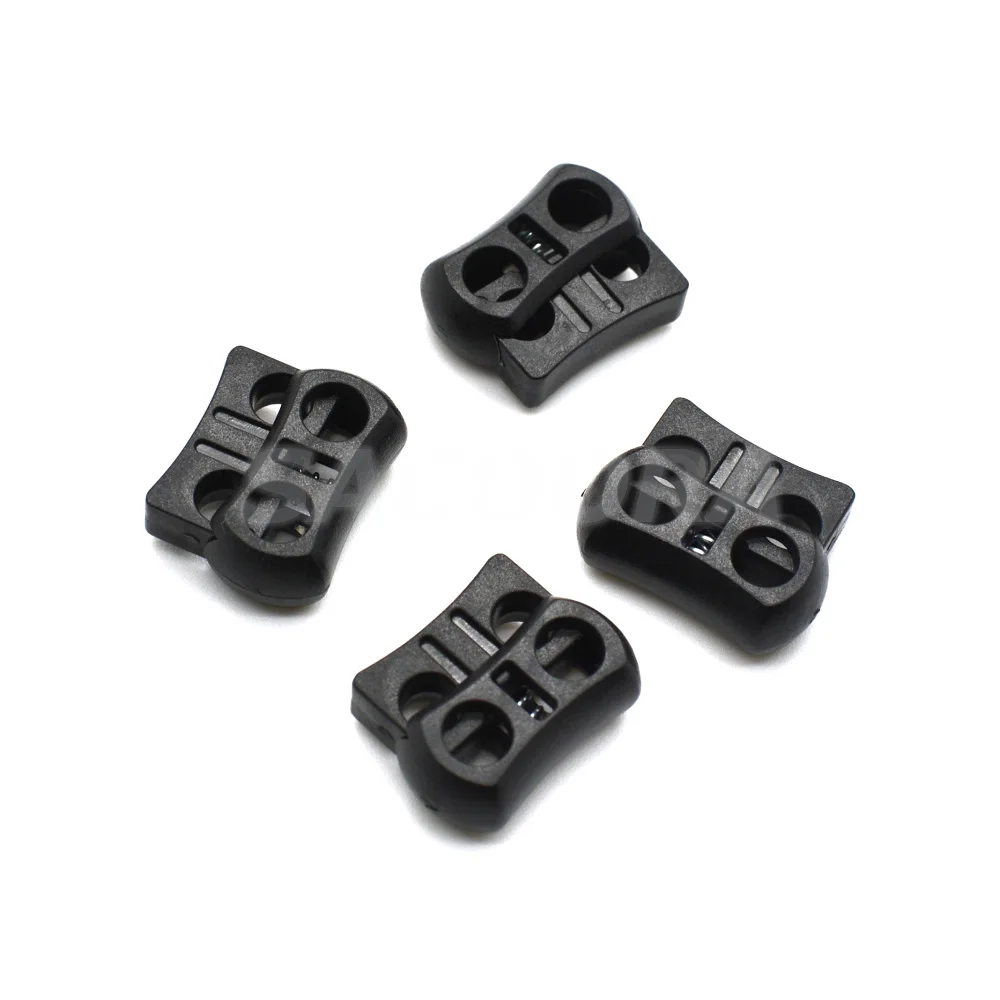 10pcs/pack 2 Holes Cord Lock Toggle Stopper Plastic toggle clip Buckle Cord Buckle Backpack accessories Black 15mm*20mm*7.5mm