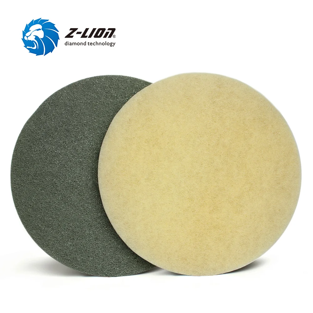 Z-LION 15 Inch Fiber Sponge Polishing Pad for Floor Cleaning Stone Marble Granite Floor Daily Buffing Diamond Polishing Wheel