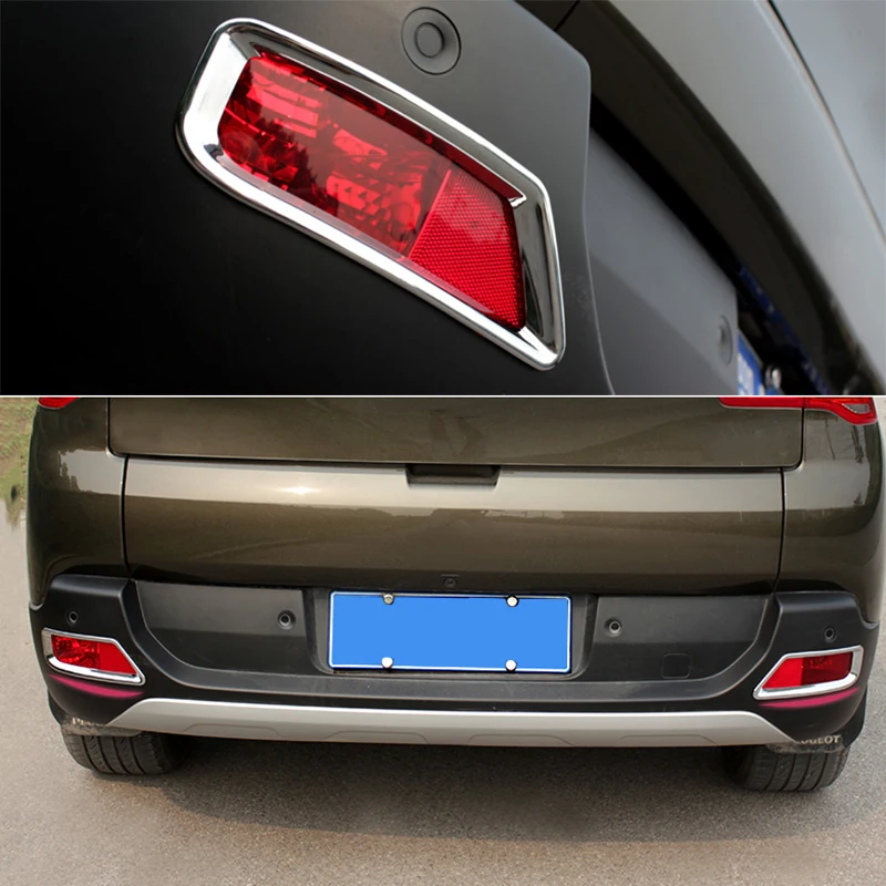 For Peugeot 3008 2013 2014 2015 ABS Chrome Rear Fog Lamps cover Trim Car accessories Styling 2pcs