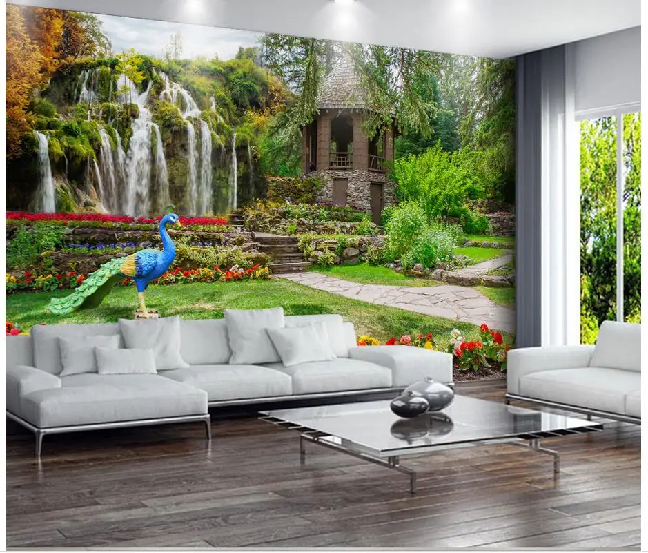 

3d wallpaper Garden landscapes waterfalls photo wall murals wallpaper Home Decoration wallpaper for walls