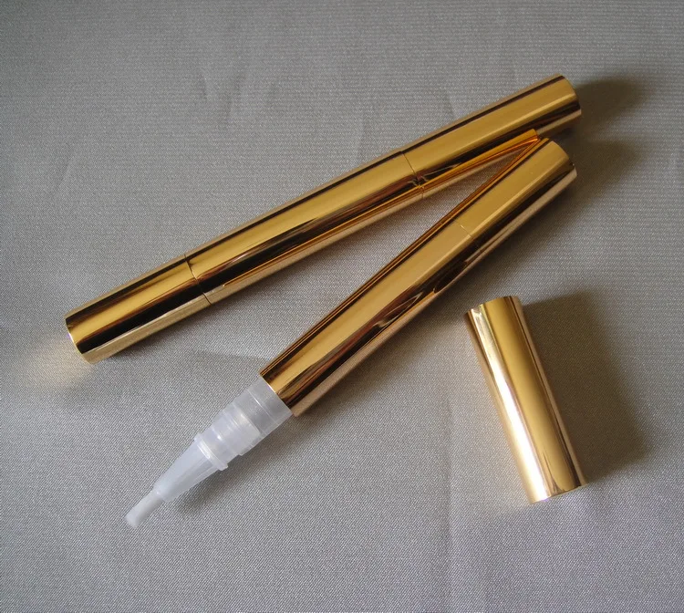 

50PCS 3ml gold teeth whitening nail polish pen ,3 ml lip gloss pencil liquid foundation bottle, 3ml lip Refillable Bottle