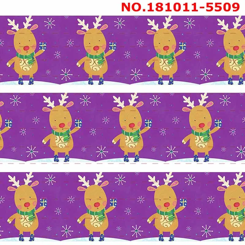 New sales 50 yards Santa Claus Merry Christmas printed grosgrain ribbon