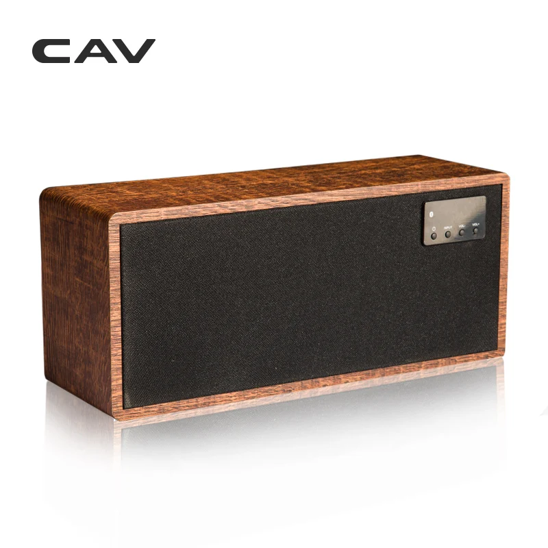 CAV AT60 Bluetooth Speaker Portable Speaker Subwoofer Wooden Column Bluetooth Deep Bass Speaker 5.25" Woofer 4 EQ