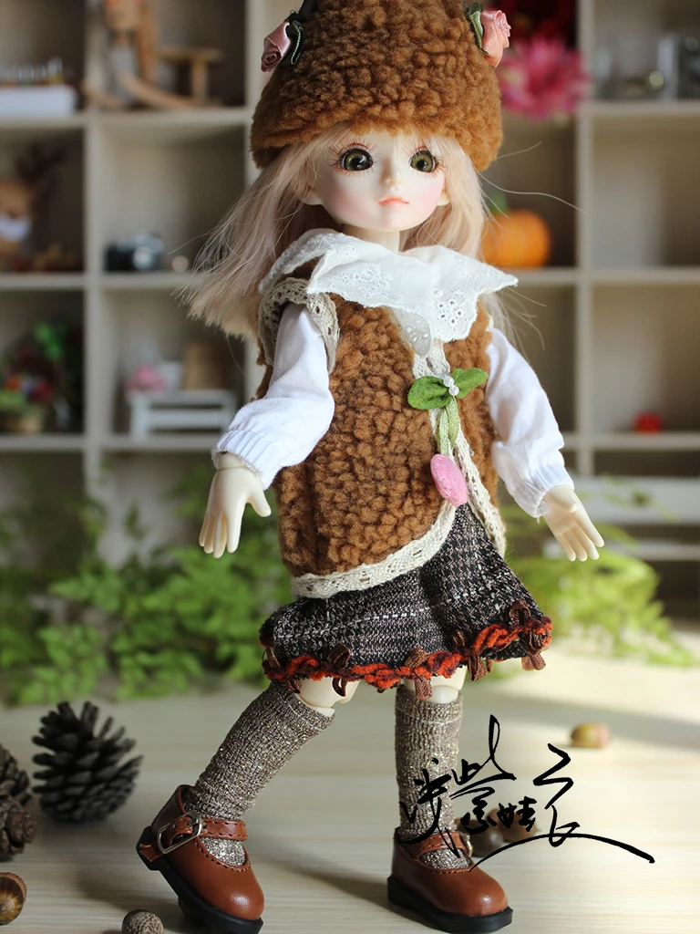 1/6 1/4 scale BJD clothing accessories vest+hat+skirt+T-shirt suit for BJD/SD doll,Not included doll,shoes,wig,and accessories