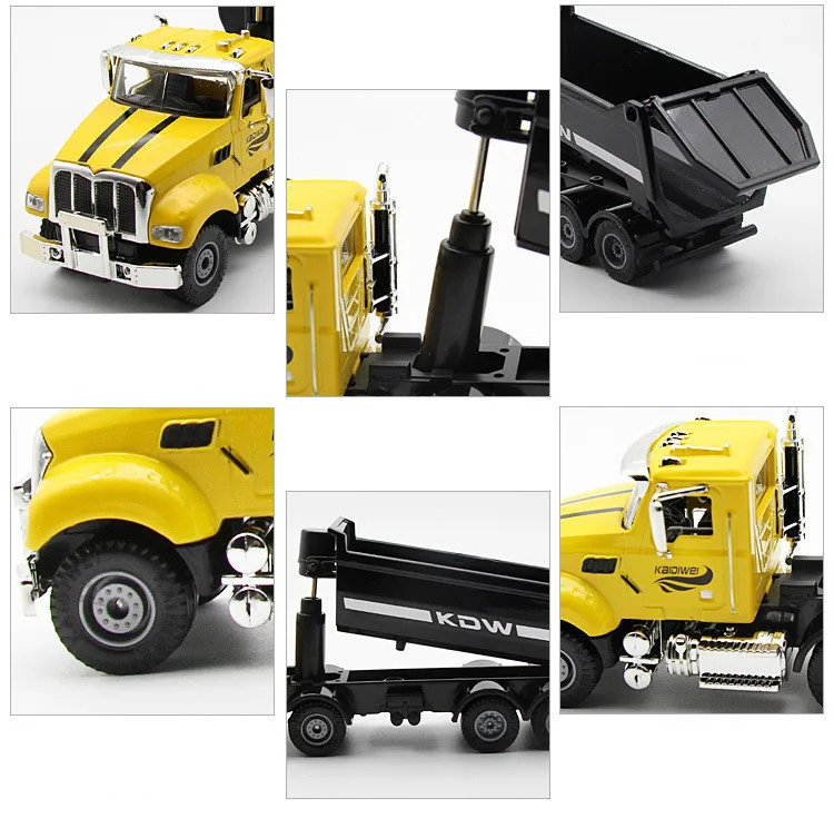 Exquisite 1:50 dump truck alloy model,simulation engineering construction vehicle,children\'s die-casting metal toy,free shipping