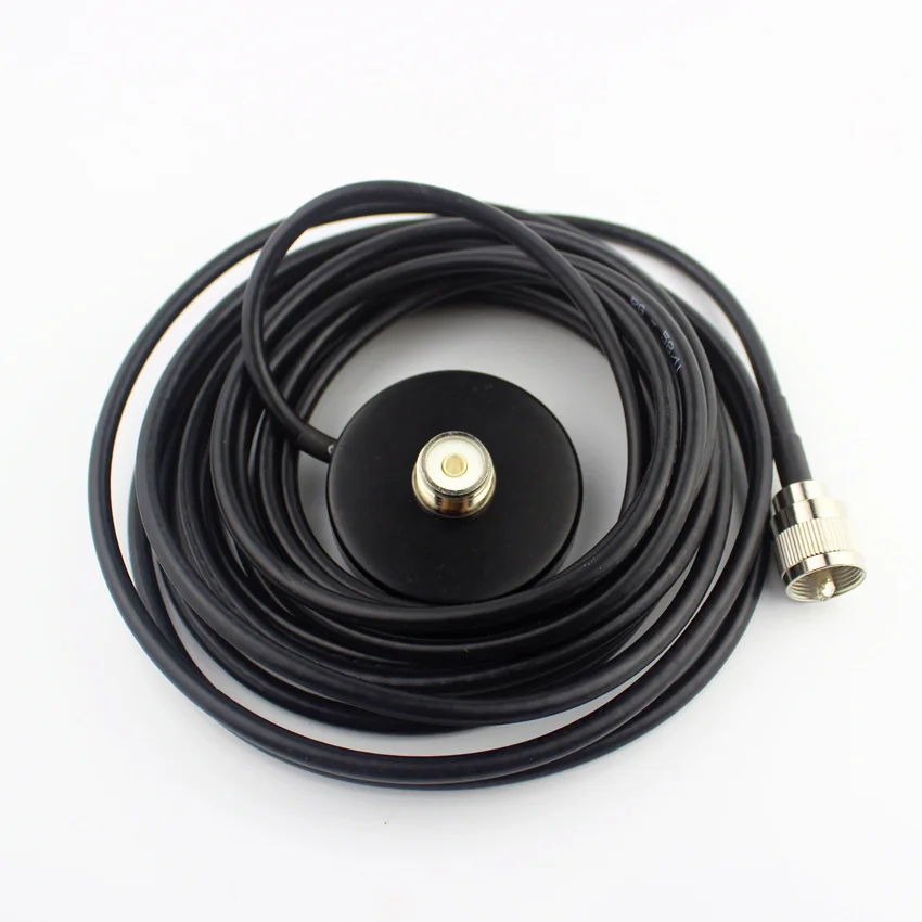 5.6CM Magnet 5M Feeder Cable Two Way Radio Magnetic Antenna Base SMA-Female A Car sucker