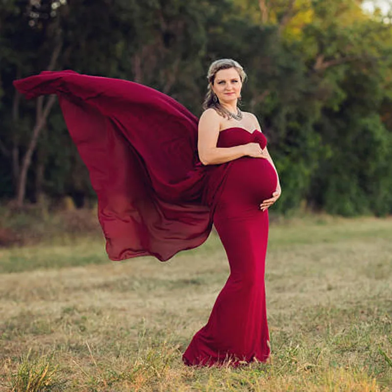 Maternity Dress For Photo Shoot Maternity Photography Props Shoulderless Pregnancy Dresses For Pregnant Women Clothing Vestidos