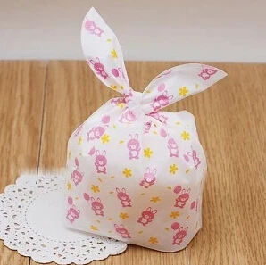 Free shipping rabbit ear lunch bags gift packaging bag pink bags decoration birthday wedding party candy packing favors