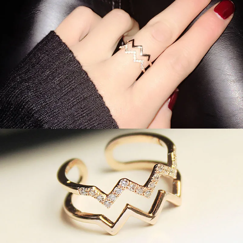 RE Bohemian Vintage Adjustable Crystal Ring New Desigh Women's Eternity Wedding Rings Fashion Wedding Rings Jewelry Accessories