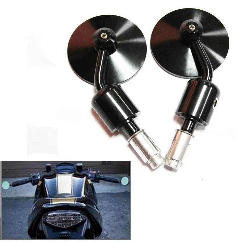 

2pcs Motorcycle CNC Aluminum Black Bar End rearview Mirrors 7/8" For BMW Ducati Aprilia Cafe Racer Victory Triumph Daytona 675