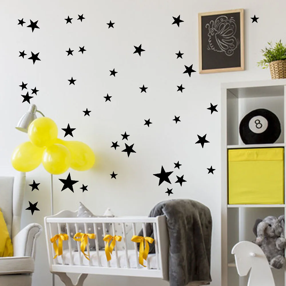 45/24pcs Cartoon Starry Wall Stickers For Kids Rooms Home Decor Little Stars Vinyl Wall Decals Baby Nursery Art Mural Sticker