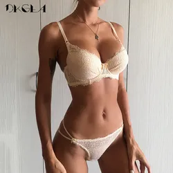 Ensemble de sous-vêtements noirs pour femmes, soutien-gorge push-up, coton optique, soutien-gorge en V profond, ensembles de lingerie en dentelle, broderie sexy, super rassemblement, mode