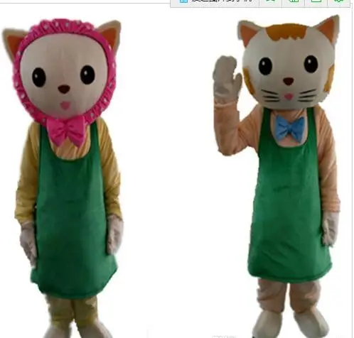 New Adult Cute Deluxe Both Cat Party Mascot Costume Christmas Fancy Dress Halloween Mascot Costume Free Ship