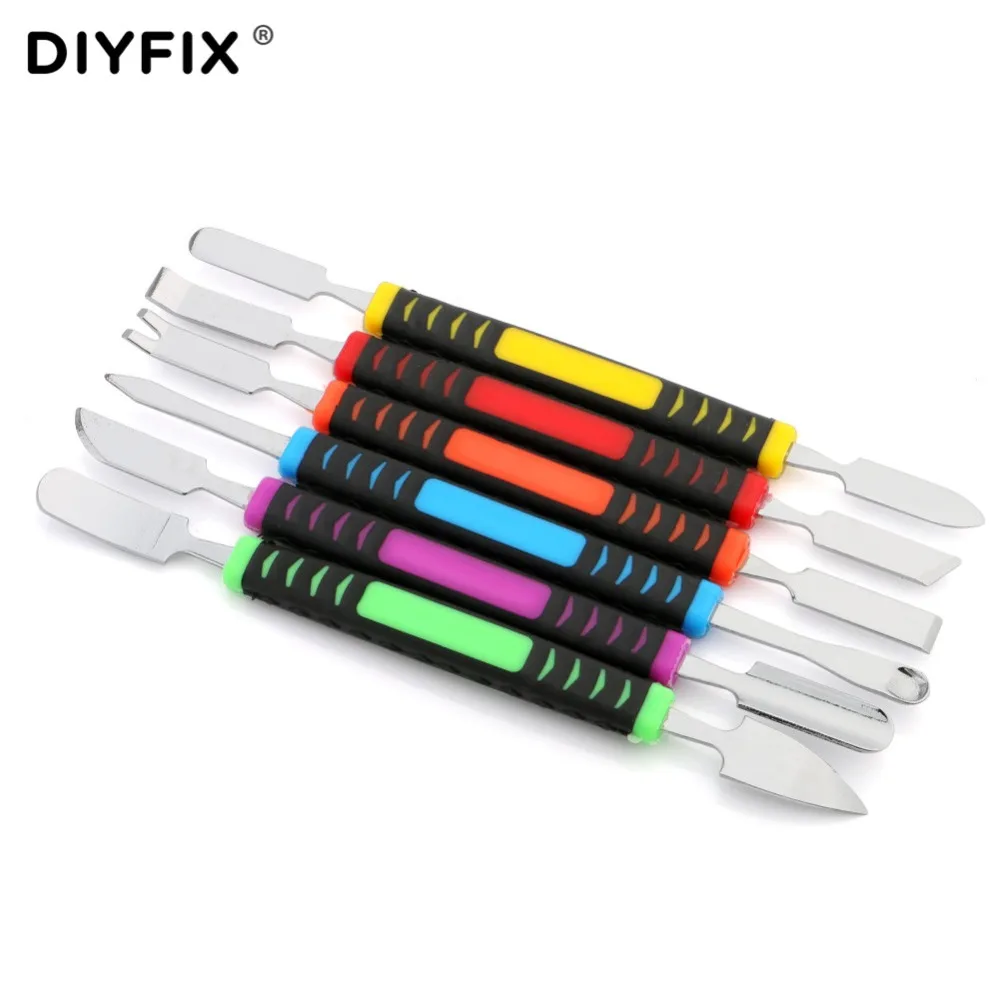 6 in 1 Dual Ends Metal Spudger Crowbar Set for iPhone iPad Samsung Tablet CellPhone Prying Opening Shaving Repair Hand Tool Sets