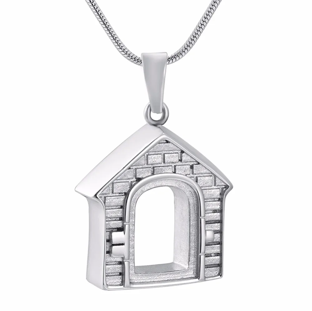 

IJD9907 Family Memory Keepsake Jewelry House Stainless Steel Memorial Urn Jewelry pendant Hold Cremation Ashes Necklace Locket