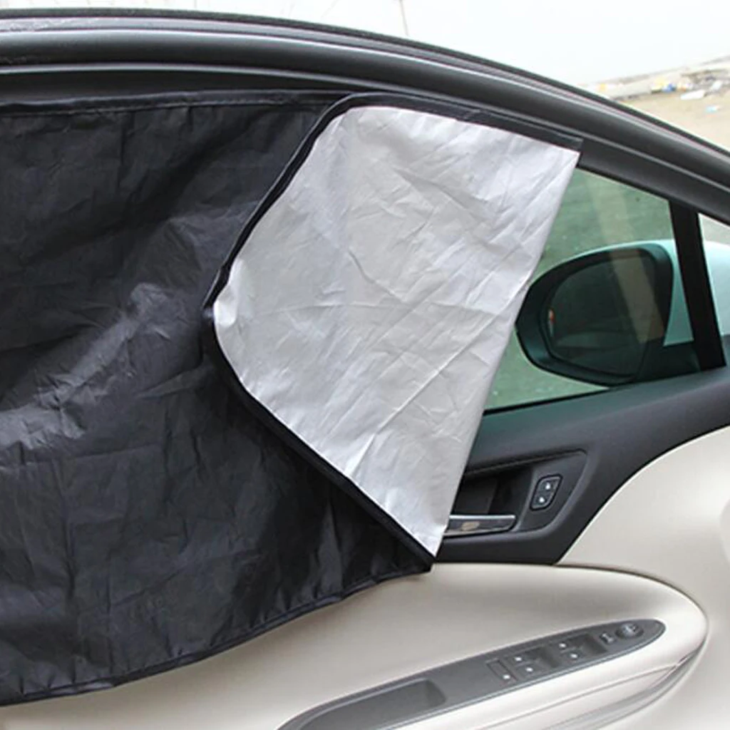 2Pcs Magnetic Car Curtain Car Sunshade Curtain Auto Mesh Visor Shield Side Window Hide UV Magnet for Toyota Nissan for vw Ford