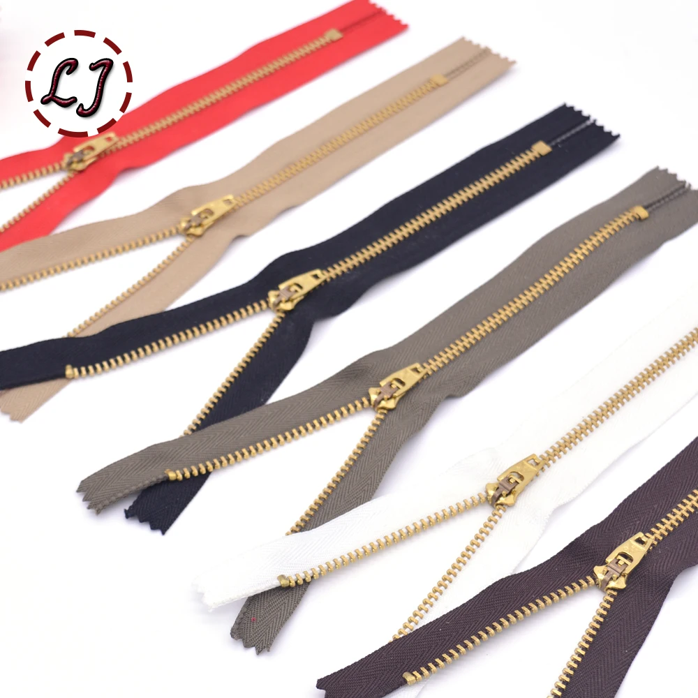 6pcs/lot 4# copper zipper 10cm/13cm/15cm/18cm black auto lock Zipper DIY for jean bags shoes garment belt sewing accessories DIY