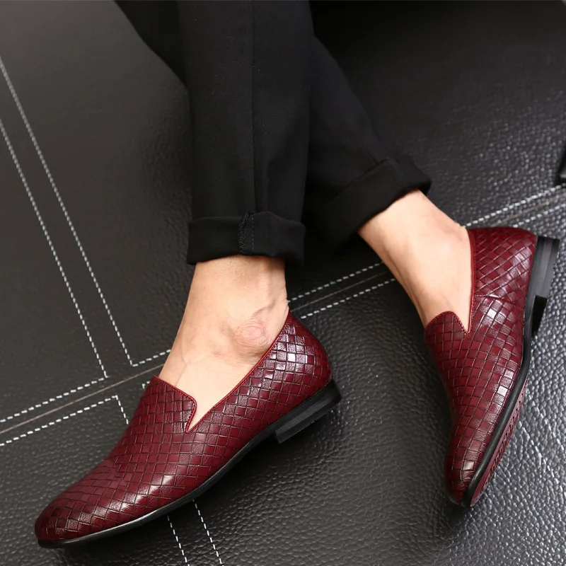 Men Shoes luxury Brand Braid Leather Casual Driving Oxfords Shoes Men Loafers Moccasins Italian Shoes for Men Flats M194