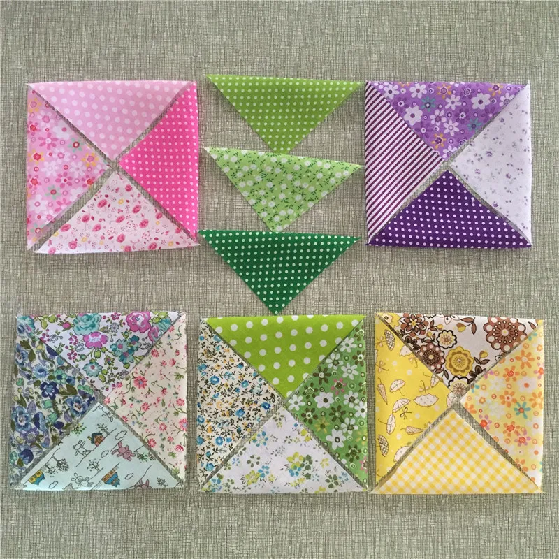 30 PCS/Lot 10*10*14CM Triangular Cotton Patchwork Fabric Charm Pack Quilting Fabrics No Repeat Designs Cloth Random Delivery