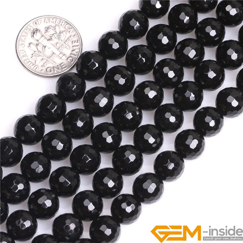 Natural Stone Black Agates Round Beads For Jewelry Making Strand 15inch DIY Fashion Loose 4mm 6mm 8mm 10mm 12mm Selectable