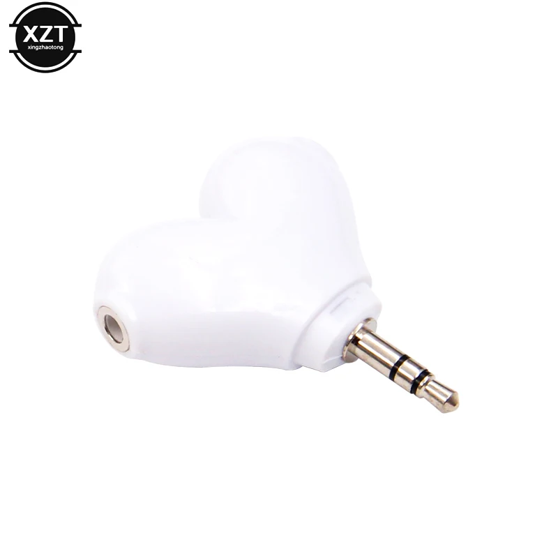 Headset Accessories 3.5mm Stereo Audio Heart Shape earphone Headphone Splitter Connector Adapter Cute For MP3 players