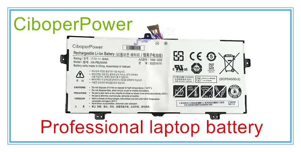 Original laptop batteries forAA-PBUN4AR Battery For NP940X3L NP940X3L-K01US 7.7V 39Wh