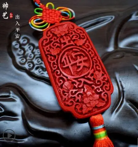 Beijing traditional lacquer lacquer ware trumpet Chinese knot pendant jewelry Chinese style gift