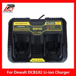 DCB102 Double Li-ion Battery Charger USB 5V for Dewalt 12V 14.4V 18V 20V DCB101 DCB200 DCB140 DCB105 DCB200 DCB201 DCB203