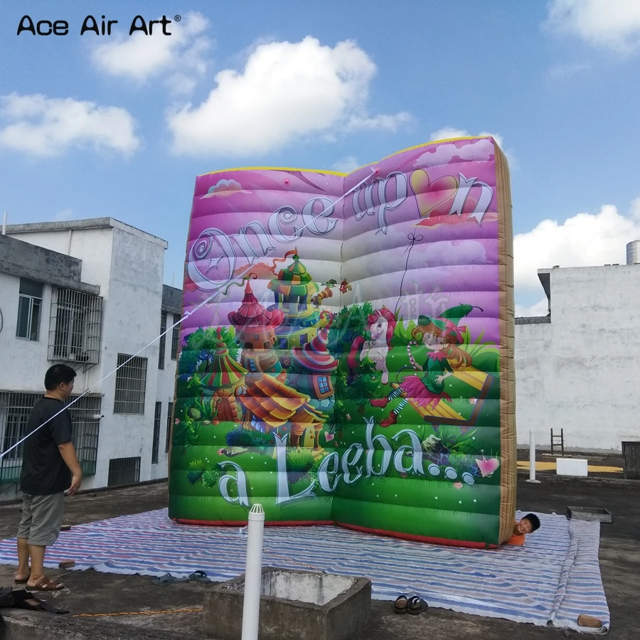 Newest Book Model Inflatable Book Replica Open Book Stands for Events and Library