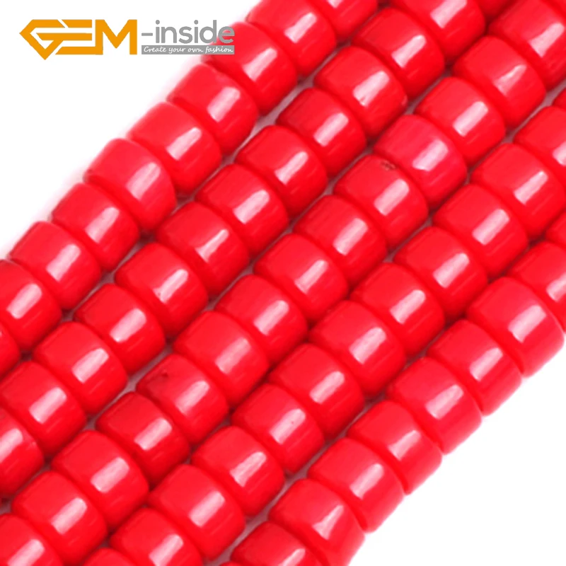 GEM-inside 4X6MM Rondelle Shape Red Coral Beads Stone Beads Loose Bead For Jewelry Making Strand 15 inches wholesale !