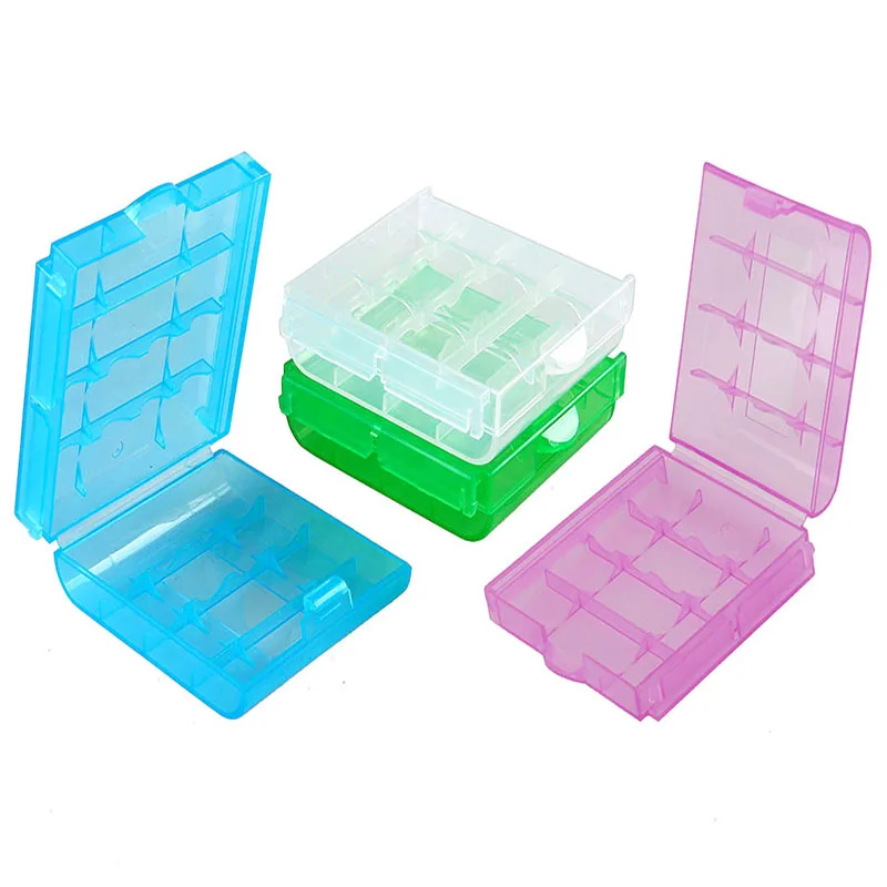 小さなプラスチック製のケース,10個/aaa byteyボックス,新しい透明な白いケース,aa/aaa電池用の収納ボックス,デジタルホット