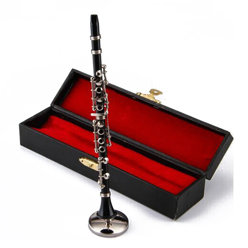 MoonEmbassy Clarinet Model Musical Instrument Miniature Desk Decor Display Realistic Music Lover Birthday Gift