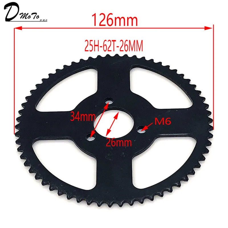 60 62 64 66 68 70 72 74 76 78 80 T Tooth 25H 26MM Rear Sprocket Mini Moto ATV Quad Dirt Pit Pocket Bike Chopper 47CC 49CC