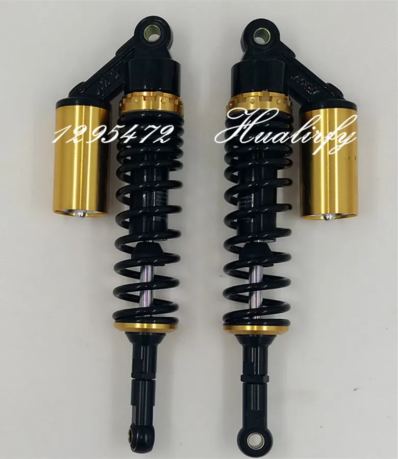 Universal 380mm EYE TO EYE 7mm spring Nitrogen REAR MOTORCYCL SHOCK ABSORBERS FOR Dirt Bike Gokart Quad ATV Scooter Black+gold