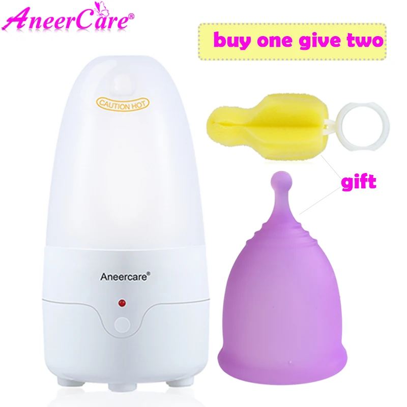 

AneerCare Sterilizer Menstrual cup Medical Silicone for Women Coppetta Mestruale vaginal Cups Free Cleaning Brushs and 1 cups