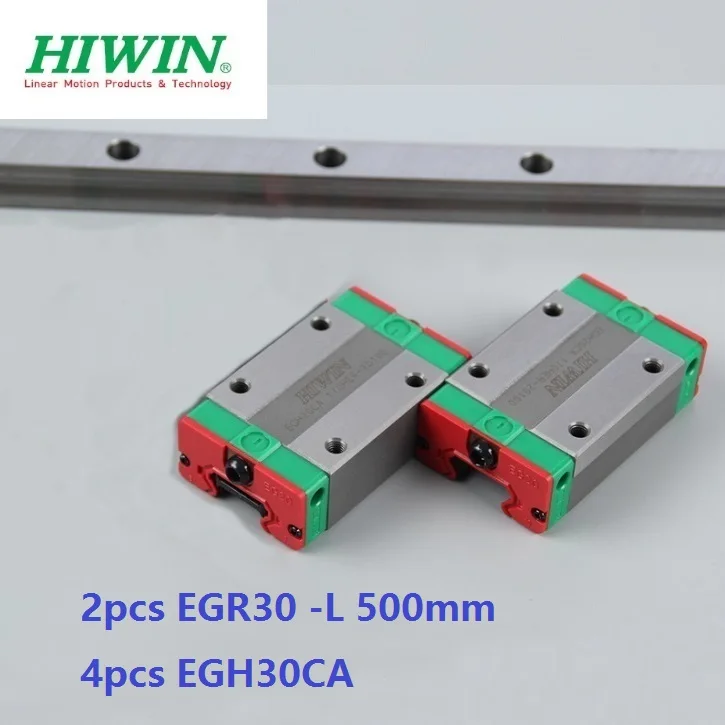 

2pcs origial Hiwin rail EGR30 -L 500mm linear guide + 4pcs EGH30CA carriage blocks for CNC router