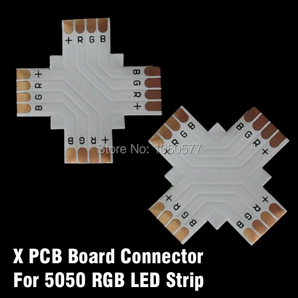 50pcs/lot L T X Shape 10mm 4 Pin 5050 RGB LED Strip Corner Connector, PCB Board Splitter Connector For Direction Changing Use