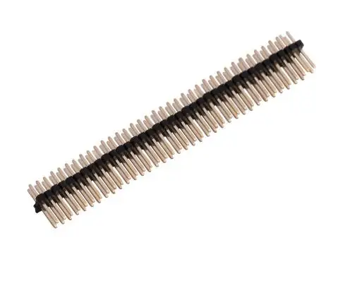 5 peças passo banhado a ouro 1.0mm 1x50 pinos 50 pinos fileira única tira de cabeçalho de pino macho conector de agulha reta