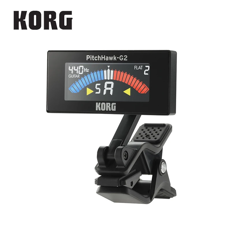 KORG AW4GBK PitchCrow-G Clip-On Guitar Tuner With Color LCD, Black