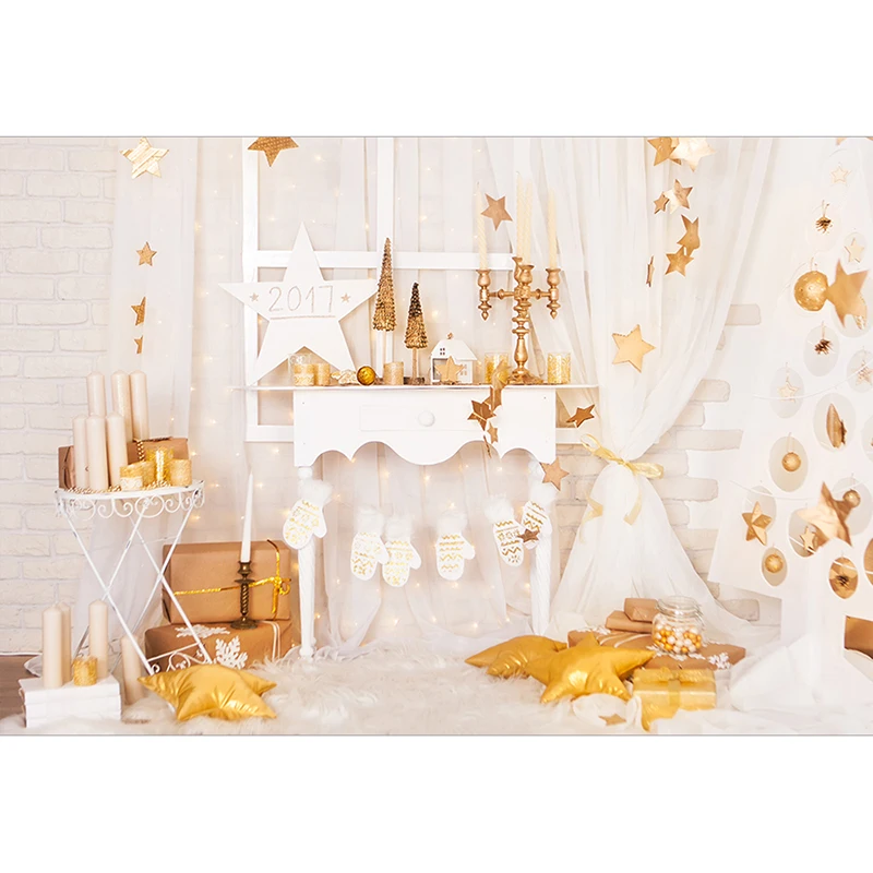 Allenjoy backdrop for photo studio luxurious room gold stars sweet background photo prop professional printed photocall