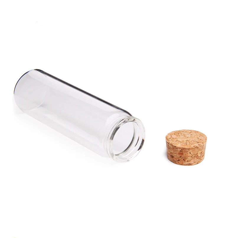 Wholesale 100pcs/lot 90ml Clear Glass Bottle with Wood Cork,90cc Glass Jar, Glass Container With cork , CorKed Bottles