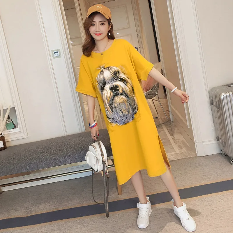 2022 NEW Fashion Summer Dress for Women Clothing manica corta o-collo Cartoon stampa 3D T Shirt Dress vestidos Femme V594