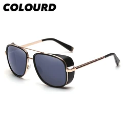 2026 Trending Tony Stark Sunglasses Men UV400 Gothic Square Sun Glasses Steampunk Women Vintage Eyewear