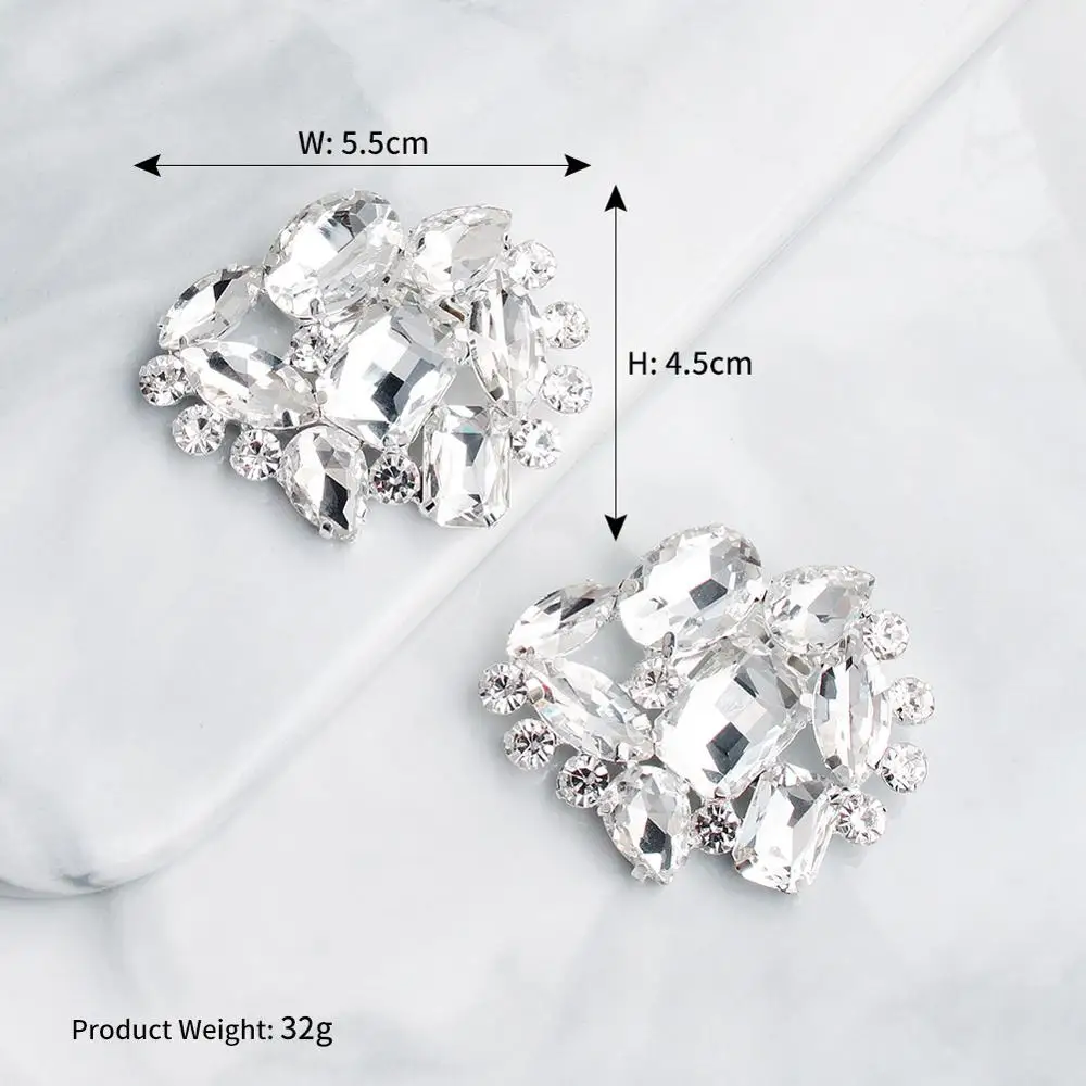 New Shining Decorative Shoe Clips Buckle Rhinestone Crystal Flower Elegant Fashion Wedding Party Shoes Decorations Accessories