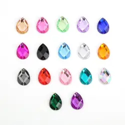 TPSMOC 8*13mm/10*14mm/13*18mm/18*25mm Sew On Mix Color Water Drop Acrylic Rhinestone Flatback Crystal Beads For DIY Dress