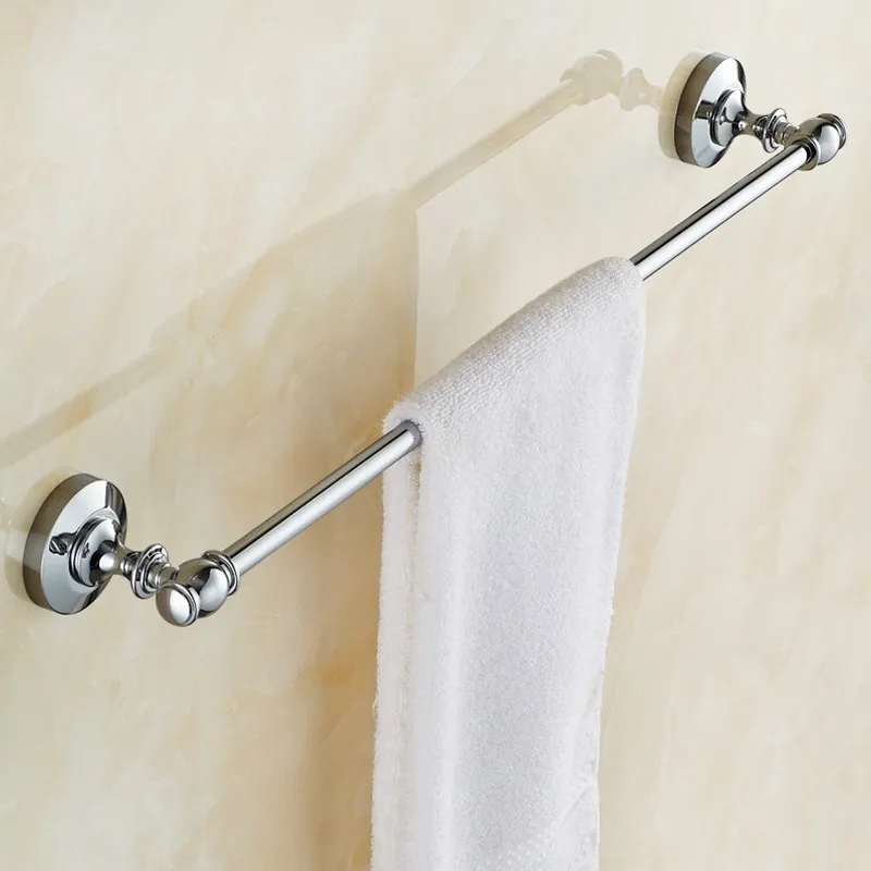 Towel Bar Bathroom Kitchen Towel Rack Chrome Polished Single Towel Rails Bar Wall Mounted Towel Rail Holder KD566